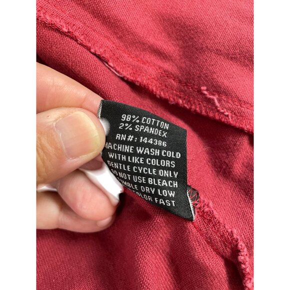 Black Pike Womens Red Denim embroided graphic jacket size M SKU 9178 - Picture 11 of 13